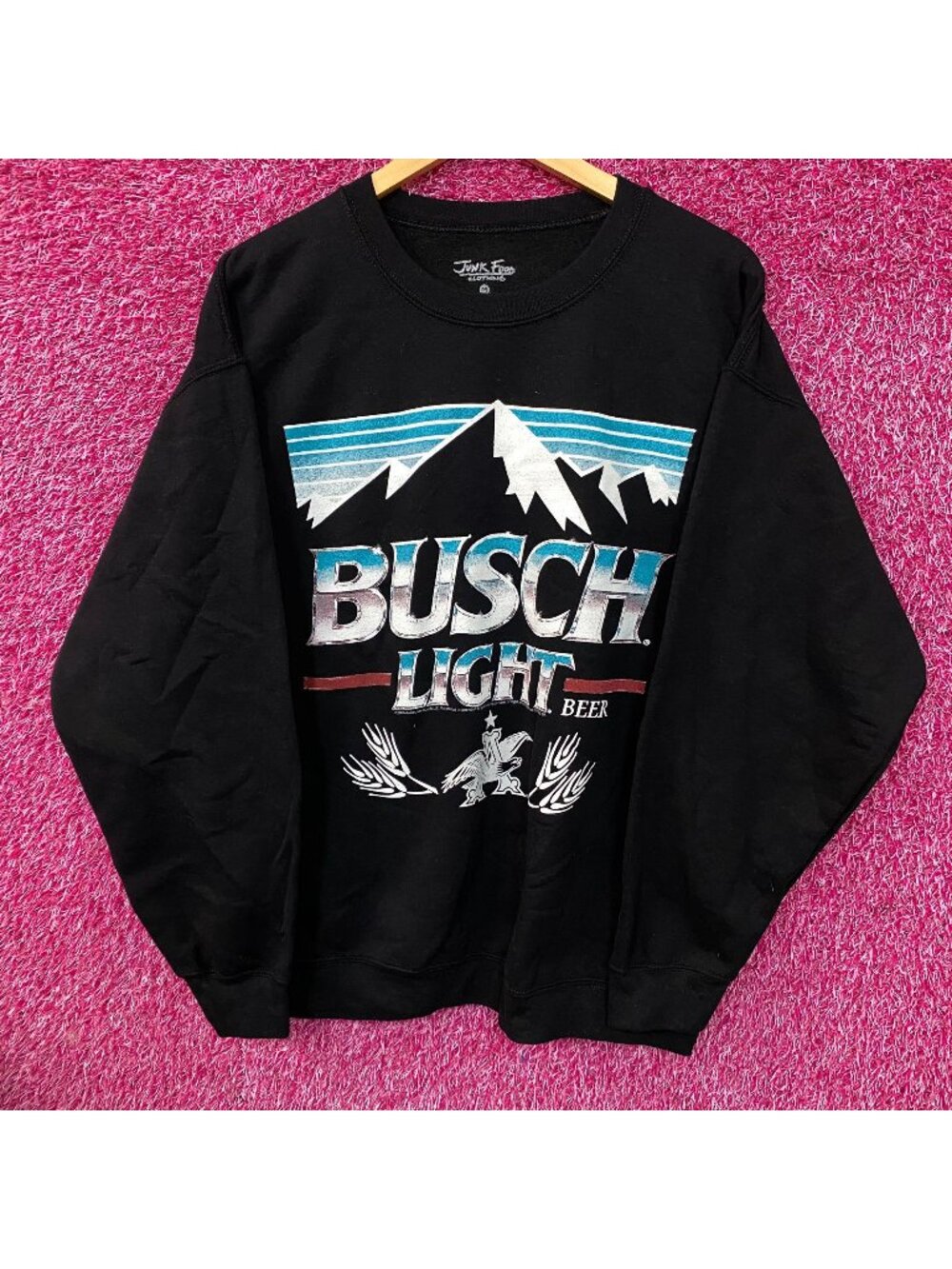 Busch Light X Junk Food Black Crewneck sweater size Medium